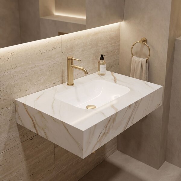 Nástenné umývadlo REA Aresa Grey Gold 80