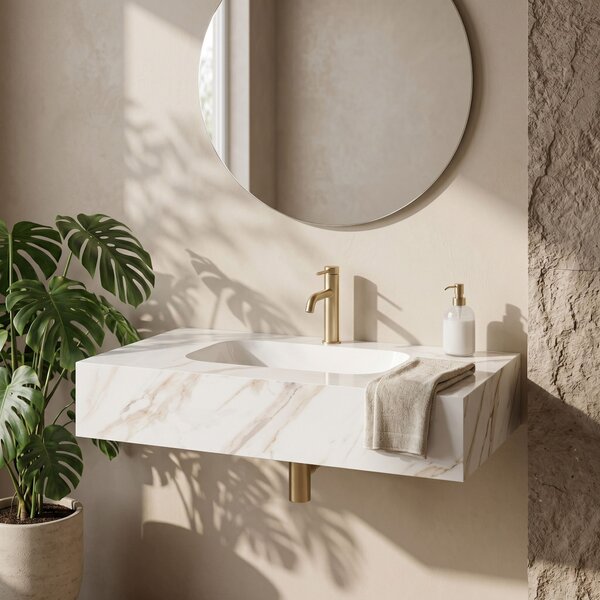 Nástenné umývadlo REA Aresa Grey Gold 80