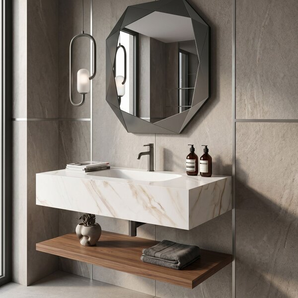 Nástenné umývadlo REA Aresa Grey Gold 80