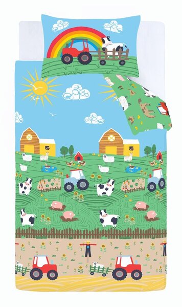 Detské obliečky na jednolôžko 135x200 cm Farmyard Animals – Catherine Lansfield