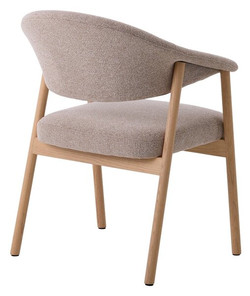 Béžové jedálenské kreslá v súprave s podrúčkami 2 ks z dubového dreva Elk – Unique Furniture