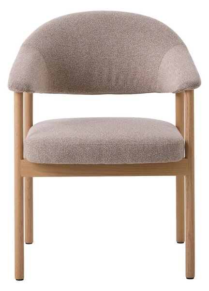 Béžové jedálenské kreslá v súprave s podrúčkami 2 ks z dubového dreva Elk – Unique Furniture