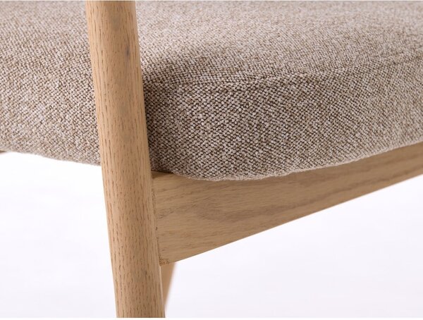 Béžové jedálenské kreslá v súprave s podrúčkami 2 ks z dubového dreva Elk – Unique Furniture