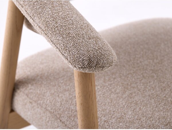 Béžové jedálenské kreslá v súprave s podrúčkami 2 ks z dubového dreva Elk – Unique Furniture