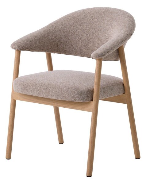 Béžové jedálenské kreslá v súprave s podrúčkami 2 ks z dubového dreva Elk – Unique Furniture