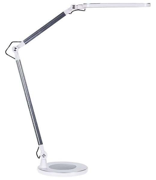 Kancelárska stolná LED lampa strieborná kovová hliníková dvojitý dotykový spínač moderné osvetlenie do kancelárie