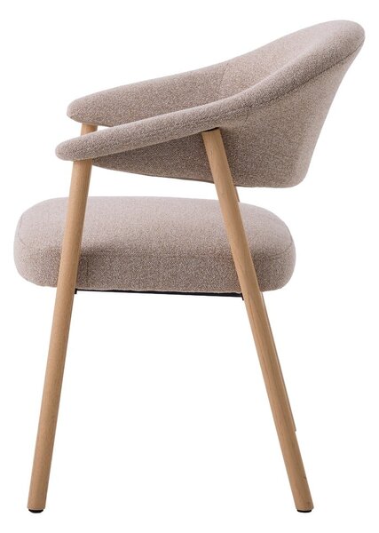 Béžové jedálenské kreslá v súprave s podrúčkami 2 ks z dubového dreva Elk – Unique Furniture