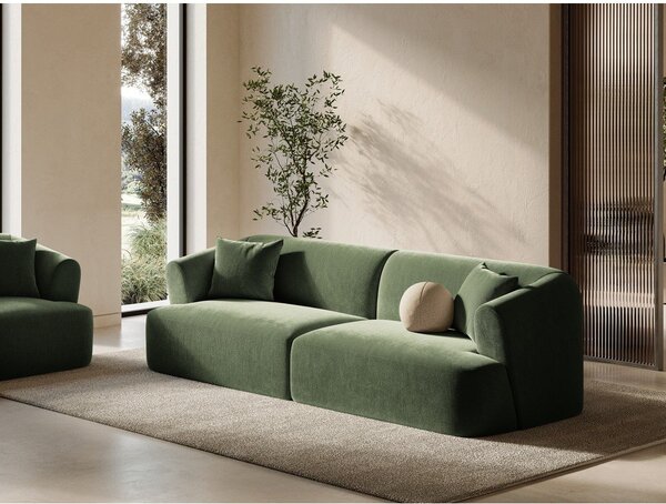 Zelená zamatová pohovka 255 cm Campi – Cosmopolitan Design