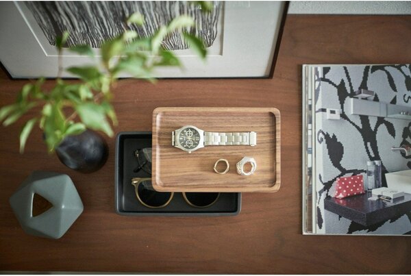 Čierny úložný box s vekom 18,5x12,5x7 cm Rin – YAMAZAKI