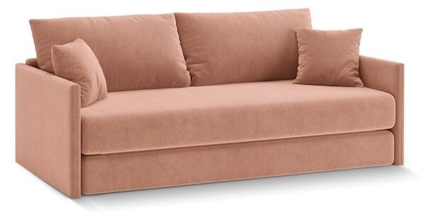 Ružová zamatová rozkladacia pohovka 209 cm Shannon – Cosmopolitan Design