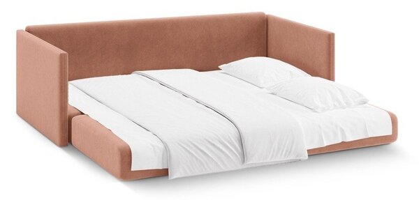 Ružová zamatová rozkladacia pohovka 209 cm Shannon – Cosmopolitan Design