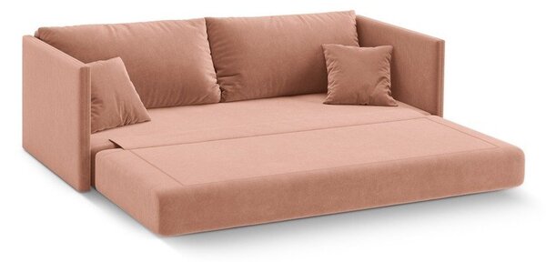 Ružová zamatová rozkladacia pohovka 209 cm Shannon – Cosmopolitan Design