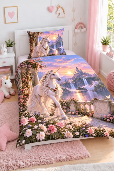 3d obliečky Unicorn mikroplyš 140x200 cm