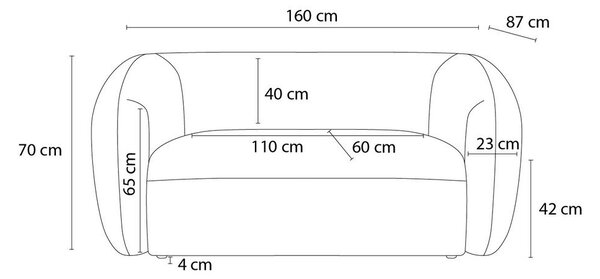 Zelená ženilková pohovka 160 cm Celine – Bobochic Paris
