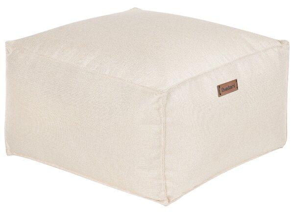 Taburetka krémová biela polyester 50 x 50 x 30 cm bez vzoru štvorcový tvar s odnímateľným poťahom moderný štýl obývačka spálňa
