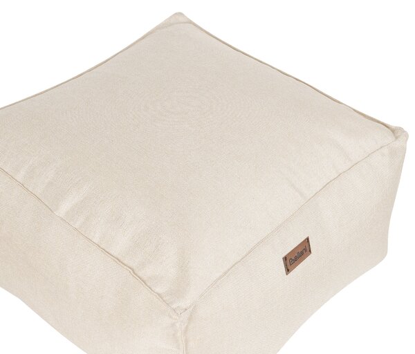 Taburetka krémová biela polyester 50 x 50 x 30 cm bez vzoru štvorcový tvar s odnímateľným poťahom moderný štýl obývačka spálňa