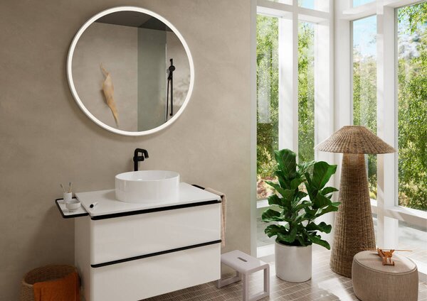 Hansgrohe Tecturis S - Páková batéria pre umývadlovú misu 240 Fine CoolStart EcoSmart+ s odtokovou súpravou, čierna matná 73370670