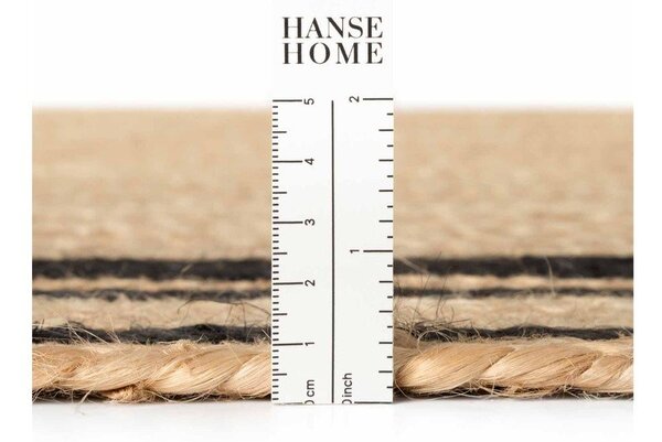 Čierny/v prírodnej farbe obojstranný/ručne tkaný jutový behúň 70x200 cm Jutta – Hanse Home