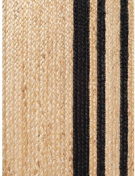 Čierny/v prírodnej farbe obojstranný/ručne tkaný jutový behúň 70x200 cm Jutta – Hanse Home