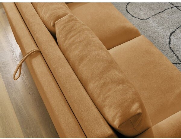 Pohovka na každodenné spanie/rozkladacia v horčicovej farbe 200 cm Cocoone – Bobochic Paris