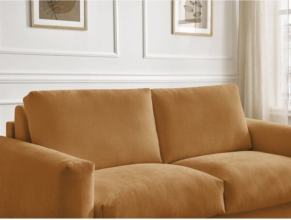 Pohovka na každodenné spanie/rozkladacia v horčicovej farbe 200 cm Cocoone – Bobochic Paris