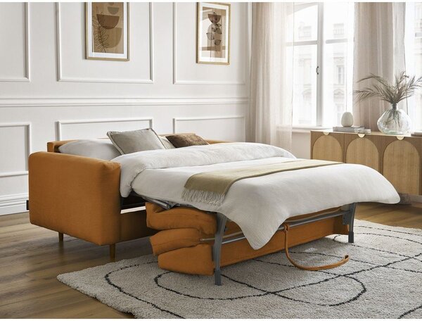 Pohovka na každodenné spanie/rozkladacia v horčicovej farbe 200 cm Cocoone – Bobochic Paris