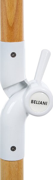 Záhradný slnečník zelená a biela polyester tyč z bukového dreva ⌀ 150 cm okrúhly nastaviteľný UV odolný retro štýl exteriér