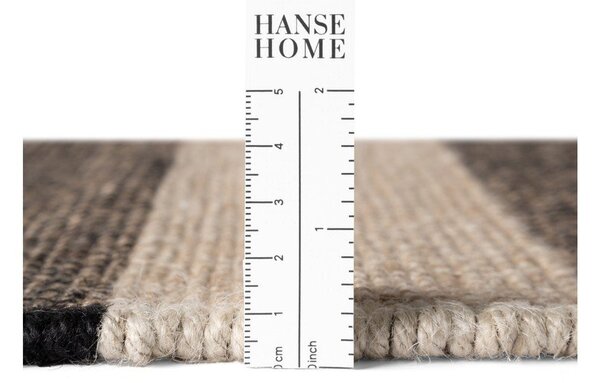 Čierny/krémovobiely obojstranný/ručne tkaný jutový koberec 160x230 cm Playa – Hanse Home