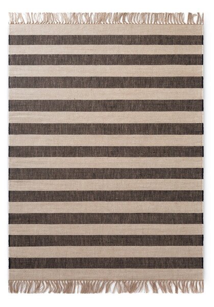 Čierny/krémovobiely obojstranný/ručne tkaný jutový koberec 160x230 cm Playa – Hanse Home