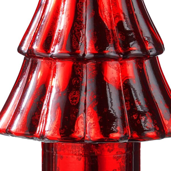 X-MAS Dekoračná jedľa sklenená 23 cm - červená