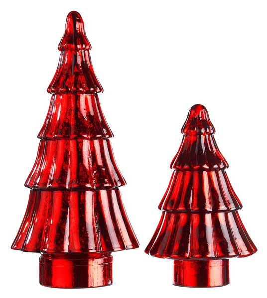 X-MAS Dekoračná jedľa sklenená 34 cm - červená