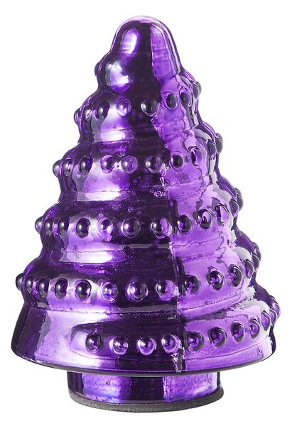 X-MAS Dekoračná jedľa sklenená 10 cm - fialová