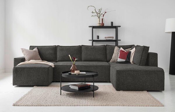SEDACIA SÚPRAVA, textil, tmavosivá MID.YOU - Sedačky, Online Only