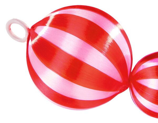 X-MAS Girlanda pruhované gule 180 cm - ružová/červená