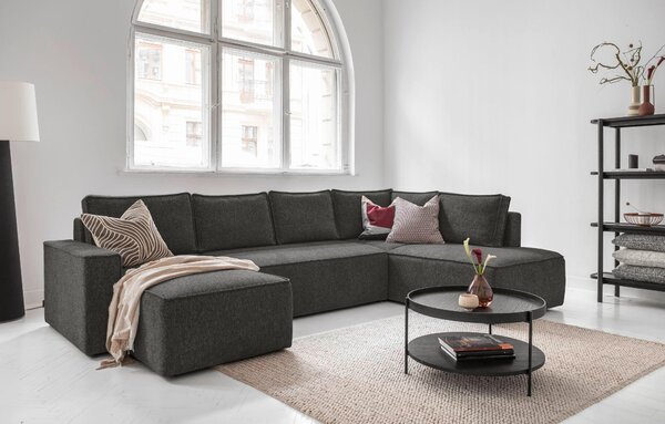 SEDACIA SÚPRAVA, textil, tmavosivá MID.YOU - Sedačky, Online Only