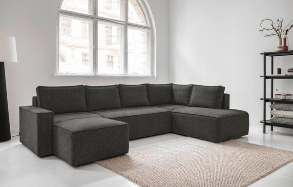 SEDACIA SÚPRAVA, textil, tmavosivá MID.YOU - Sedačky, Online Only