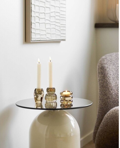 Okrúhly odkladací stolík so sklenenou doskou ø 40 cm Ravello – House Nordic