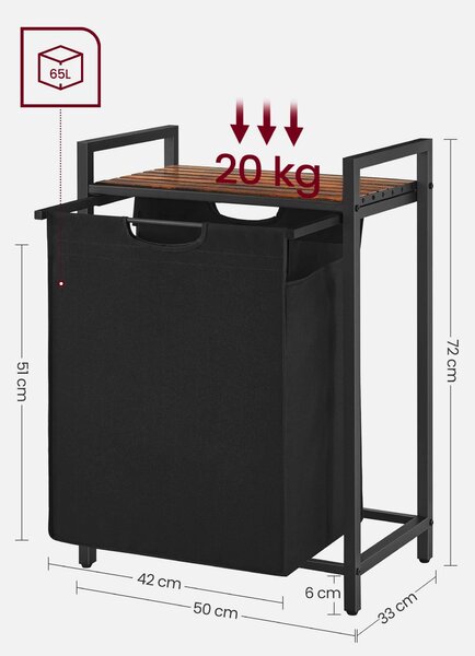 KÔŠ NA BIELIZEŇ, hnedá, čierna MID.YOU - Žehlenie & pranie, Online Only