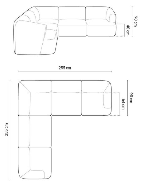Zelená zamatová rohová pohovka Campi – Cosmopolitan Design