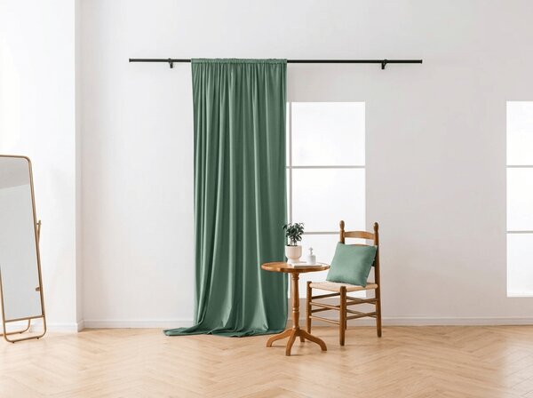 Zatemňovacia záclona DREAM VELVET 140x250 cm, šalviovozelená Zavesenie: Kovové krúžky