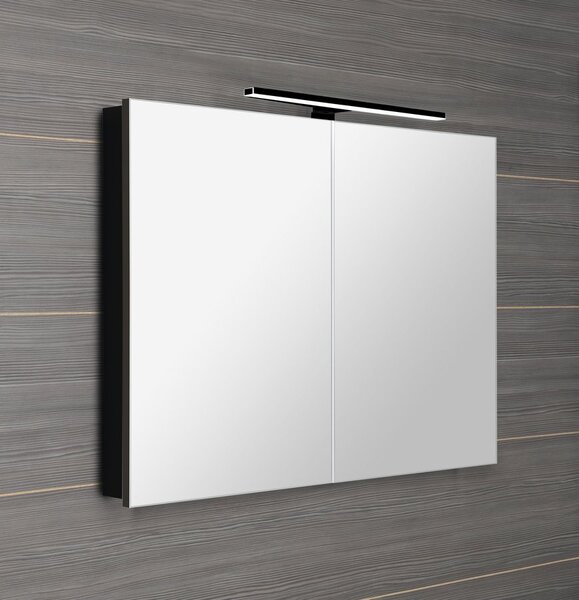 Sapho Sapho, GRETA galérka s LED osvetlením, 101x70x14cm, čierna mat, GR105-0035