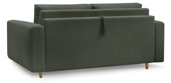 Zelená pohovka na každodenné spanie/rozkladacia 220 cm Cocoone – Bobochic Paris