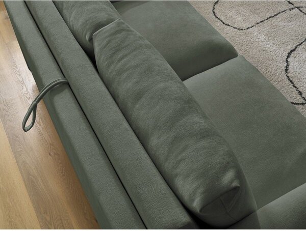 Zelená pohovka na každodenné spanie/rozkladacia 220 cm Cocoone – Bobochic Paris