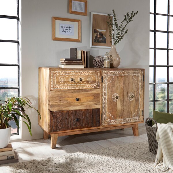 KOMODA, mangové drevo, hnedá, 115/80/35 cm Ambia Home - Komody