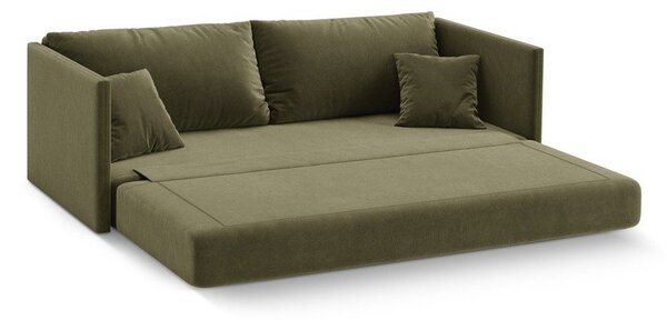 Zelená zamatová rozkladacia pohovka 209 cm Shannon – Cosmopolitan Design