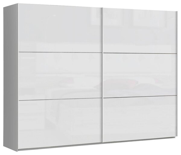 ŠAT. SKRIŇA S POSUV. DVERAMI, biela, biela s vysokým leskom, 269,9/209,7/61,2 cm home24 - Skrine