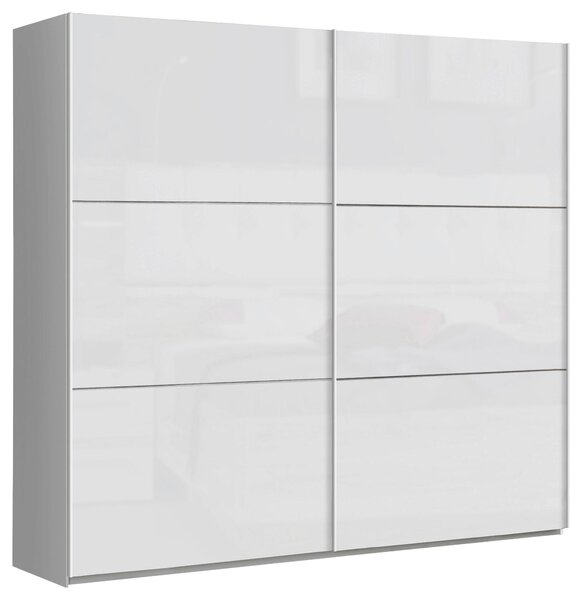 ŠAT. SKRIŇA S POSUV. DVERAMI, biela, biela s vysokým leskom, 220/209,7/61,2 cm home24 - Skrine