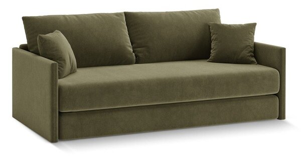 Zelená zamatová rozkladacia pohovka 209 cm Shannon – Cosmopolitan Design