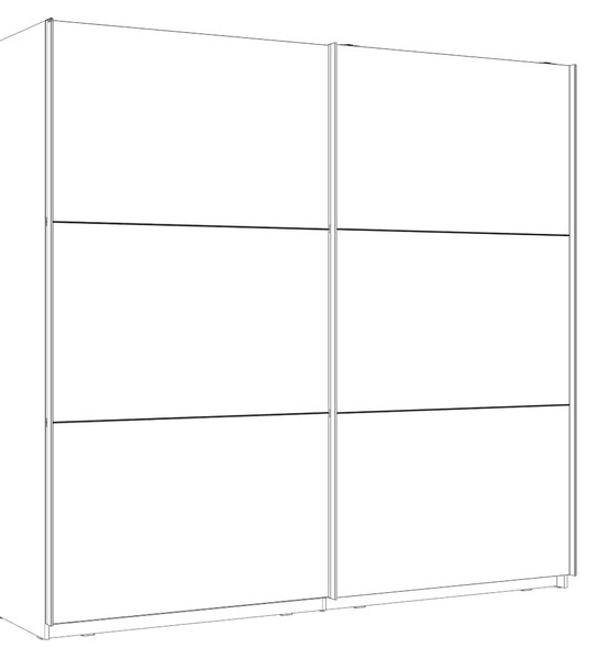 ŠAT. SKRIŇA S POSUV. DVERAMI, biela, biela s vysokým leskom, 220/209,7/61,2 cm home24 - Skrine