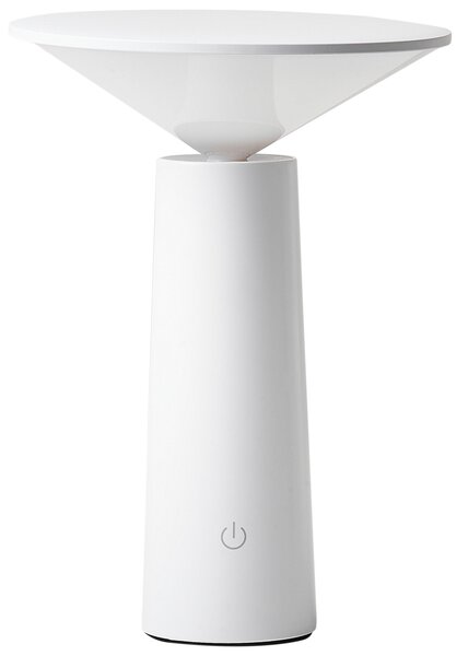 Stolná lampa biela železo s dotykovým vypínačom nabíjanie cez USB kábel bezdrôtová moderný štýl interiér exteriér
